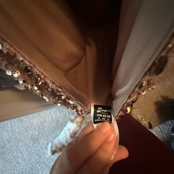 Gold Floral Sequin Cold Shoulder Romper NWOT - Picture 8 of 8